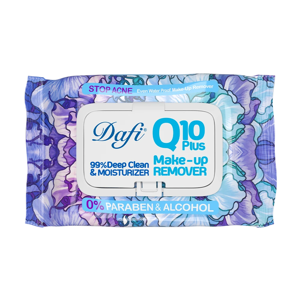  دستمال مرطوب پاک کننده آرایش دافی مدل Q10 (طرح گل ۲) ۵۰ عددی - Image 1